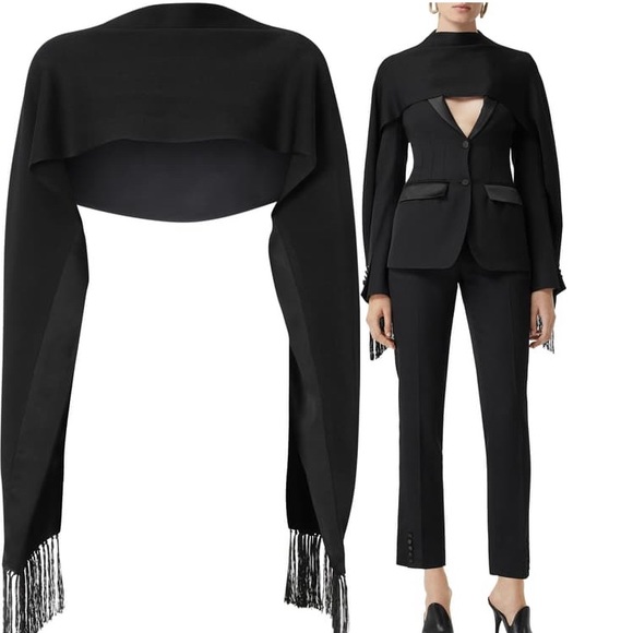Burberry Black Silk Tux Scarf / Capelet - OS, NWT - Picture 1 of 8